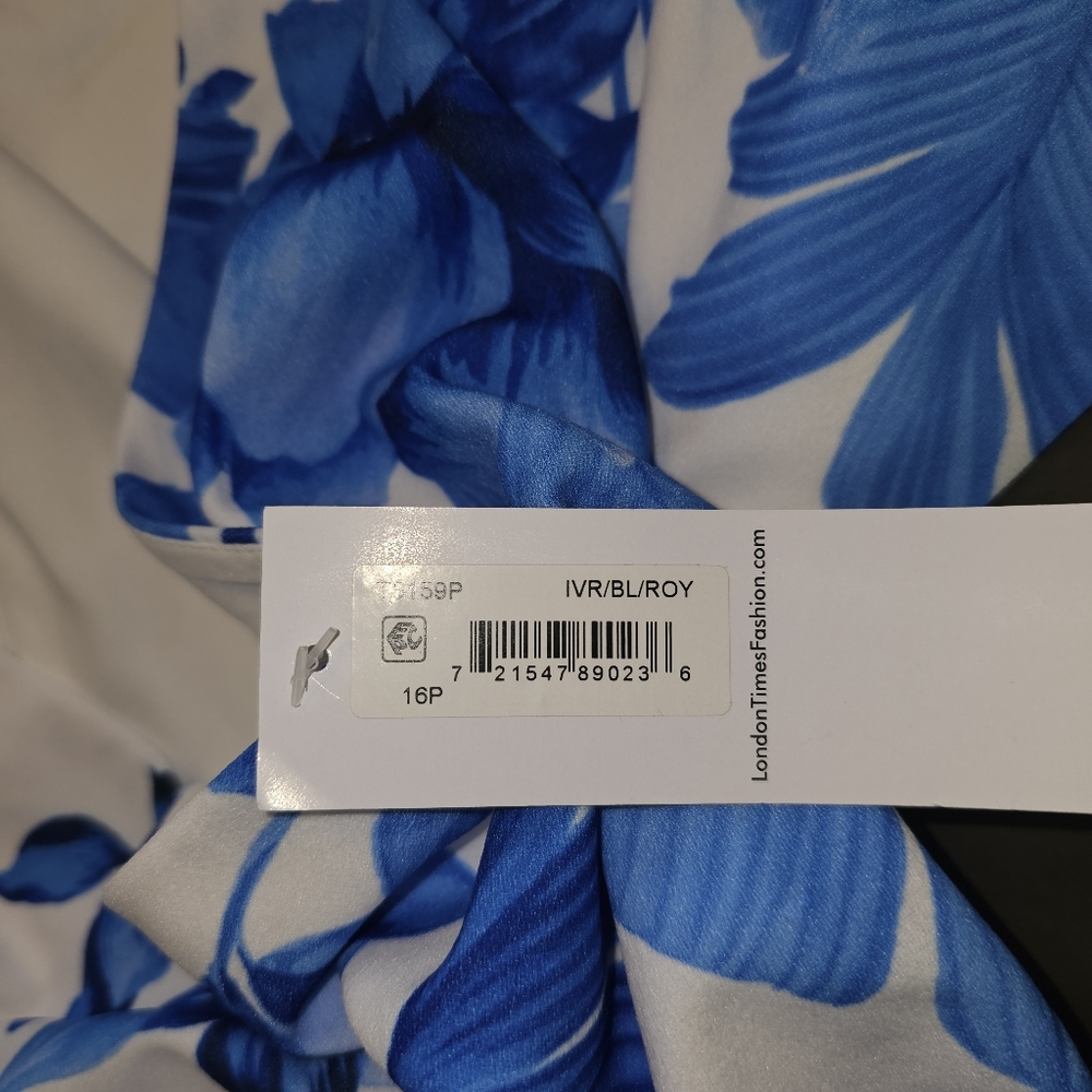 London Times petite Short Printed Floral Knee Length Cocktail Dress Size 16P NWT - Picture 10 of 10